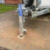 Crookstopper removable caravan or trailer security post in its base, view from behind.